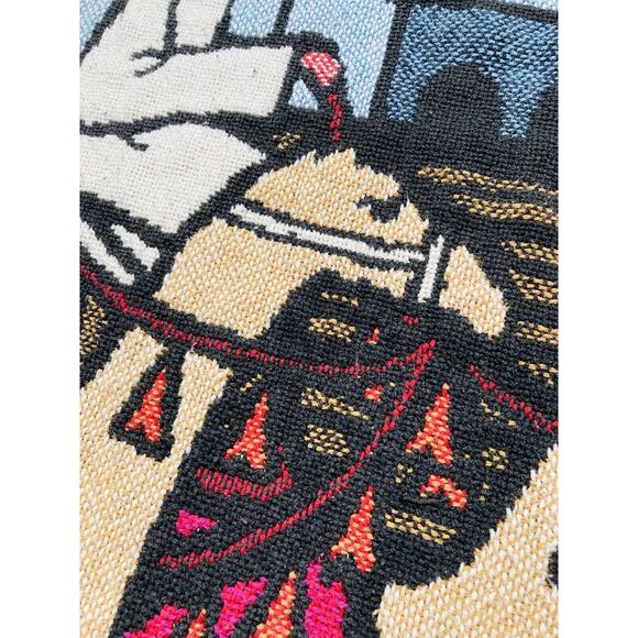 Woven Tapestry Throw Blanket Christmas Wise Men Child Born Bethlehem Reversible - Picture 5 of 16